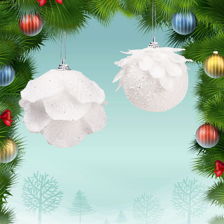 ลูกบอลโฟมไฟกระพริบ8ซม-10ซม-p7tjd-คริสมาสต์ตกแต่งวันหยุดกลีบดอกไม้หิมะสีขาวแตกแว่นตา-diy-ปลอดภัยสำหรับสัตว์เลี้ยงและเด็ก2ชิ้น