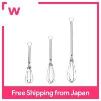 NAGAO Tsubame Sanjo Whisk Mini ชุด3ชิ้น18-8ด้ามจับสเตนเลสสตีลผลิตในประเทศญี่ปุ่น