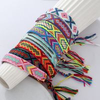 Boho Friendship Bracelet Colors Colorful Bracelets Anklets Mexican Braided Hand Woven For Kids Friend Party Summer Beach Hippie Belts