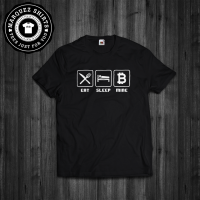 Kaus Fesyen Lengan Pendek Musim Panas Kaus Print Digital T-Shirt Server P2P Mata Uang Kripto Bitcoin Eat Sleep Mine S-4XL-5XL-6XL