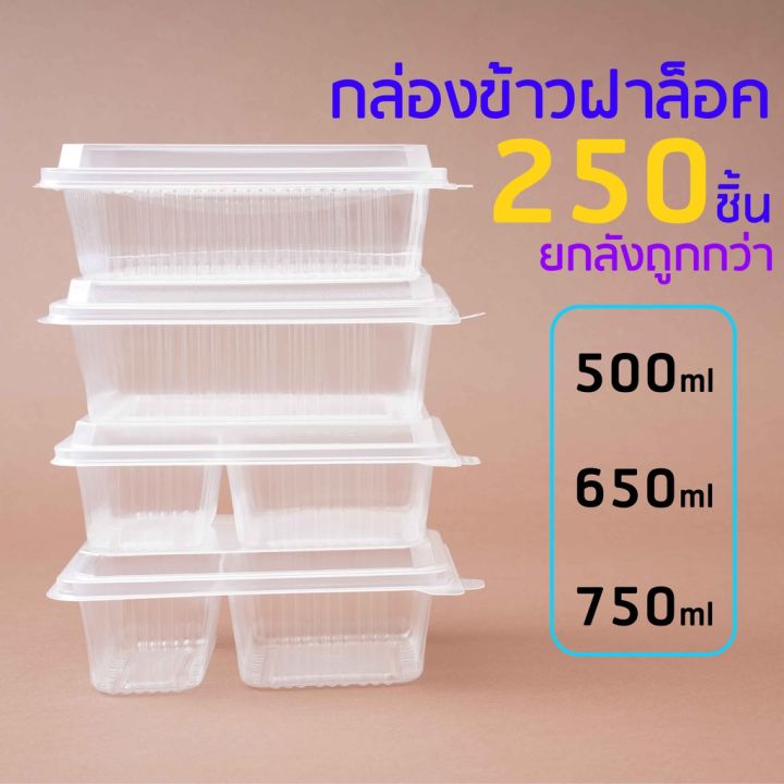 ae-250ชิ้น-ยกลัง-ราคาถูก-กล่องข้าวฝาติด-650มล-และ-750มล-แบบ-1-2-ช่อง-กล่องข้าวล็อคได้-กล่องข้าวอาหารตามสั่ง-กล่องเวฟได้-ส่งฟรี