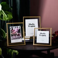 Nordic simple metal frame Square Gold European style creative table iron bracket table photo frame picture frames