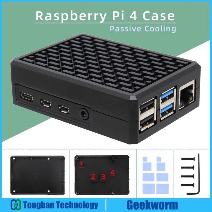 high-quality-fuchijin77-raspberry-pi-4อะลูมินัมอัลลอยเคส-4b-แรสเบอร์รี่-pi-พาสซีฟคูลลิ่งเปลือกโลหะสำหรับ-raspberry-pi-4-model-b