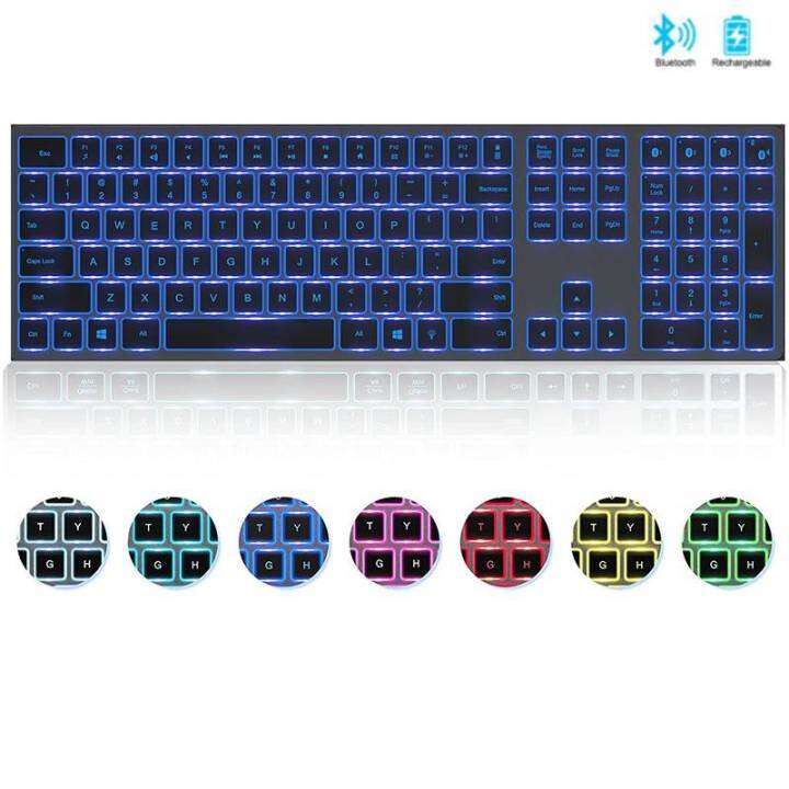 SeenDa Backlit LED Keyboard tanpa wayar