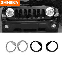 SHINEKA Chromium Styling ABS Car Exterior Head Light Lamp Decoration Cover Trim Stickers For Jeep Patriot 2011-2016 Accessories