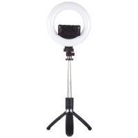 PULUZ 5.0 Inch Ring LED Fill Light Live Vlogging Selfie Light with Bluetooth Selfie Stick Tripod Mount