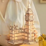 Đồ chơi lắp ráp gỗ 3D Mô hình Tháp đồng hồ Robotime Big Ben Tower TG507