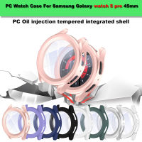 PC นาฬิกากรณีฟิล์มแก้วสำหรับ Samsung Galaxy Watch 5 Pro ป้องกันหน้าจอนุ่มบางเฉียบที่ครอบเชลล์กรณีกันชน