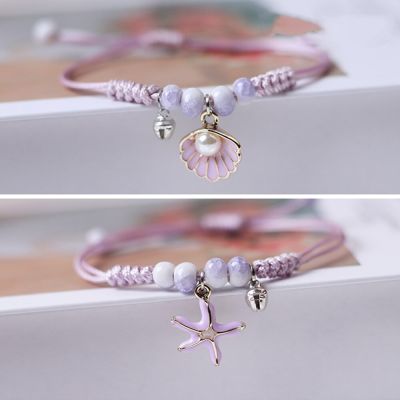 Creative Handmade Starfish Shells Pearl Pendant Adjust Bracelet Anklet Friendship Bracelets On Hand For Woman Luxury Jewelry New