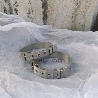 Original trendy brand ins internet celebrity same style bracelet simple simple European and American Hong Kong style retro mesh silver titanium steel bracelet