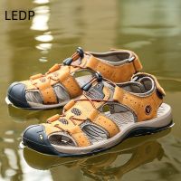 Mens Slippers Fashion Casual Flats Shoes Explosive Top Summer Layer Cowhide Plus Size Beach Sandals Best Sellers In Products