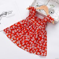 LOK02495 Summer Baby Girl Dress Sleeveless Sando Kids Cool Flower Printed Princess Dresses Cute Fashion 0-5 Years