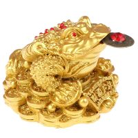 Feng Shui Toad Money LUCKY Fortune Wealth Chinese Golden Frog Toad Coin Home Office Decoration Lucky Gifts Tabletop Ornaments