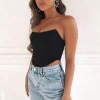 COD DSFERTRETRE Women Off Shoulder Vertical Bar Webbing Boned Bustier Curve Corset Tight Crop Top