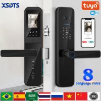 【YF】 XSDTS Tuya Wifi Digital Electronic Smart Door Lock With Biometric Camera Fingerprint Card Password Key Unlock