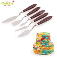 【❉HOT SALE❉】 congbiwu03033736 Delidge 5ชิ้น/ชุดสแตนเลส Spatula อบเครื่องมือทำขนมฟองดูขูดเครื่องมืออบขนมพลั่วภาพวาดสีน้ำมัน