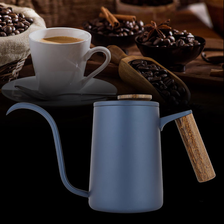 หม้อต้มกาแฟแบบก้านสแตนเลสแฟชั่นยาว600มล-กาต้มน้ำแบบท่อยาวหม้อต้มกาแฟดริปหม้อเหล็กสแตนเลสกาแฟกรองหม้อกาแฟกาแฟหม้อต้มกาแฟละเอียด