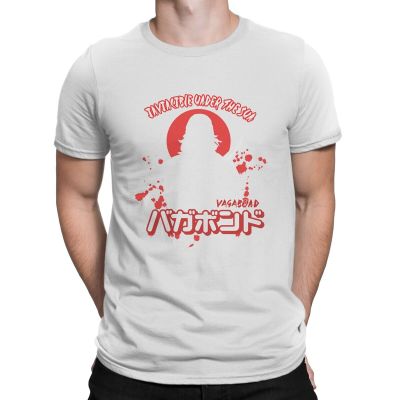 Men T-Shirt Vagabond Invincible Under The Sun Novelty 100% Cotton Tee Shirt Short Sleeve Miyamoto Musashi Japanese Swordman