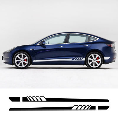 For Tesla Model 3 S X P100D 2Pcs Car Long Side Door Stickers Auto Vinyl Film Decals Styling Automobile Car Tuning Accessories