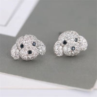 New Fahion Temperament Full Crystal Exquisite Dog 925 Sterling Silver Jewelry Personality Popular Animal Stud Earrings E107