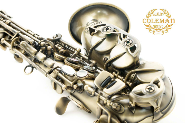 แซกโซโฟน-saxophone-curved-soprano-coleman-cl-336s-antique-plated