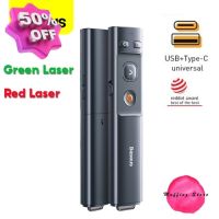 ถูกจริง/ส่งไวBaseus รีโมทพรีเซนไร้สาย แดง-เขียว Type-C + USB Wireless Remote Control Presentation Laser Pointer PPT #รีโมท  #รีโมททีวี   #รีโมทแอร์ #รีโมด