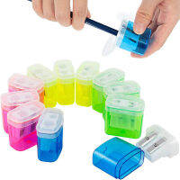 4Pcs กบเหลาดินสอขนาดเล็กคู่มือ Double Hole ดินสอพร้อมฝาปิด Sharpener Bulk น่ารัก4สีสำหรับเด็กโรงเรียน Home Office Supplies