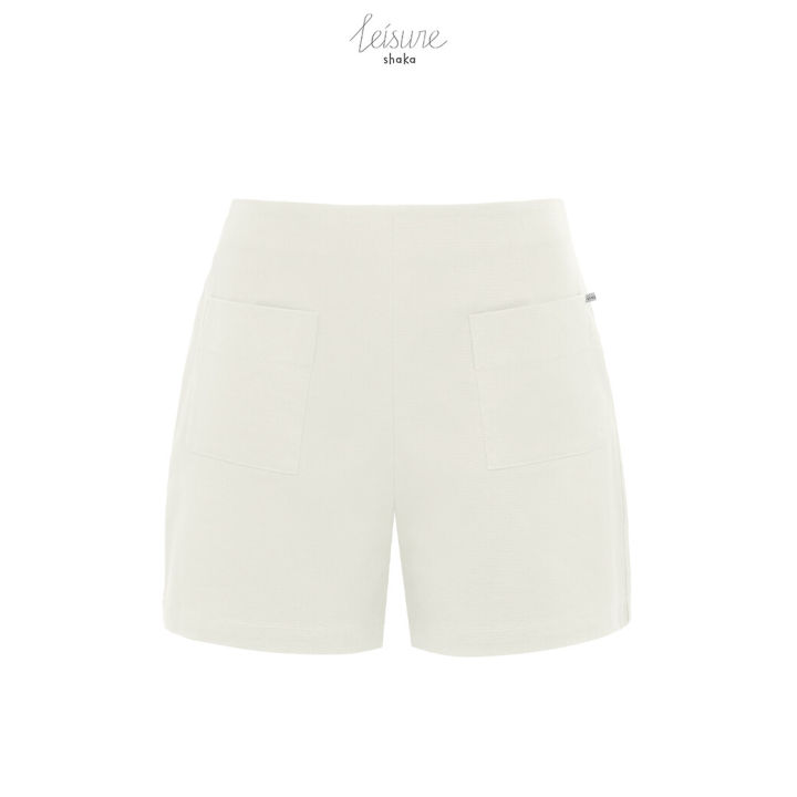 shaka-leisure-ss21-cotton-twill-shorts-กางเกงขาสั้น-ขอบในตัว-ติดซิปซ่อนหลัง-มีกระเป๋า-pn-l210305