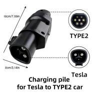 Tesla To Type 2 IEC 62196-2รถยนต์ไฟฟ้าตัวต่อที่ชาร์ทรถยนต์ EV อะแดปเตอร์ EVSE อะแดปเตอร์ที่ชาร์จอีวี