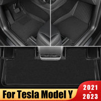 สำหรับ Tesla รุ่น Y 2021 2022 2023 Custom พรมปูพื้นรถยนต์ Auto Foot Pads พรมรถยนต์กันน้ำอุปกรณ์ตกแต่งภายใน