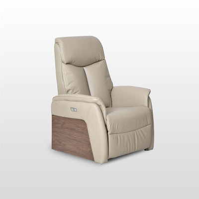 modernform เก้าอี้ปรับเอนนอน รุ่น CICERY ปรับไฟฟ้า หุ้มหนังแท้/PVC สีอัลมอนด์ 02A-05-B9