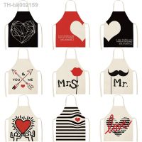 ❏◎◑ new Printed Women Kitchen Aprons Multifunction Cotton Linen apron dress Antifouling men Chef Cooking Apron Cleaning kid aprons