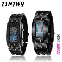 Korean version of trendy LED Iron Man dual-line binary fashion student couple personality male fashion LED electronic watch