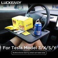 For Tesla Model 3 Model X S Y Portable Steering Wheel Model3 2017-2023 Laptop Desk Stand Drink Food Coffee Dining Table Board