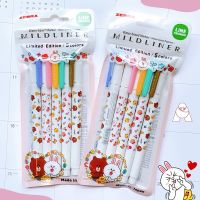 ปากกาเน้นข้อความ 2 หัว  Zebra Mildliner Line Flowers Set limited แบบเซ็ต