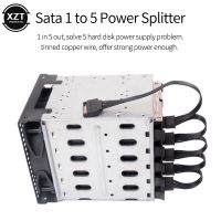 60ซม. Sata 15pin M ถึง5 Sata 15pin F ฮาร์ดไดรฟ์แหล่งจ่ายไฟ Splitter สายต่อสายไฟสำหรับ Diy Pc Sever 15-Pin Power Adapter