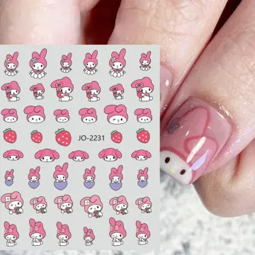 Cute My Melody Kuromi Hello Kitty Cinnamoroll Nail Art Stickers Decals  Transfers