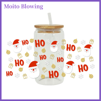 Moito สติกเกอร์แก้วกาแฟคริสต์มาสแบบปรับแต่งได้สำหรับที่หุ้มแก้วสติ๊กเกอร์ลอกได้กันน้ำกาวในตัวป้ายกำหนดเอง