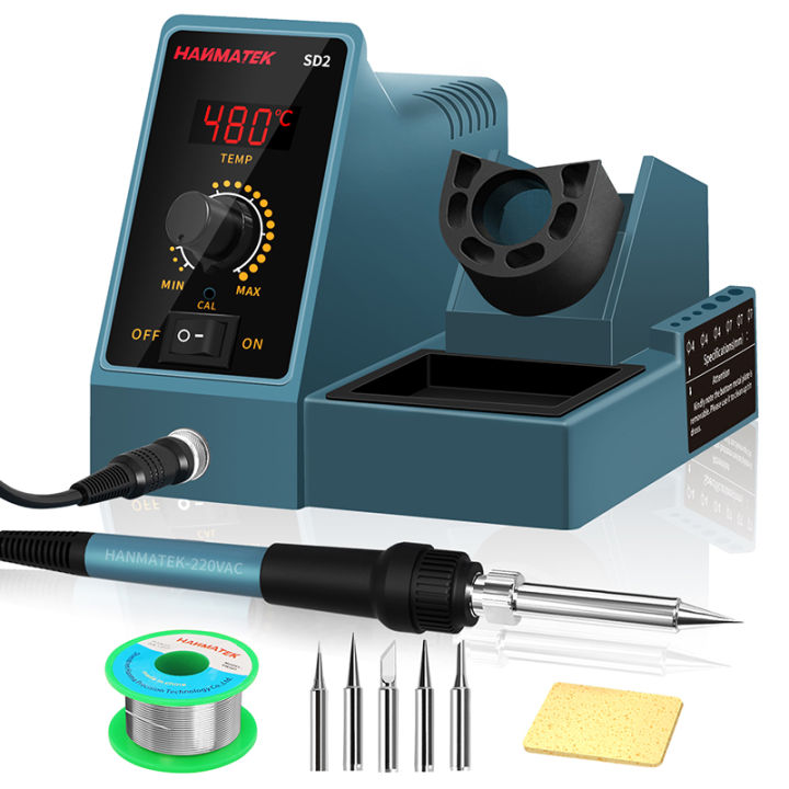 digital-soldering-station-rework-station-soldering-iron-set-60w-200-480-อุณหภูมิควบคุม-esd-สำหรับโทรศัพท์-pcb-ic-smd-bga-soldering