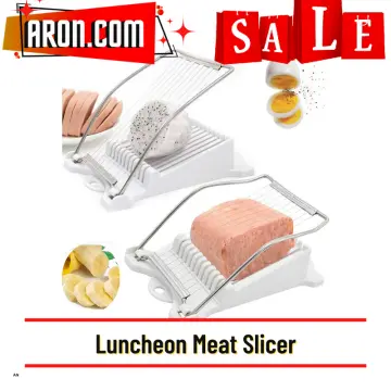  Slicer,Multipurpose Luncheon Meat Slicer,Stainless Steel Wire  Egg Slicer,Cuts 10 Slices For fruit,Onions,Soft Food and Ham (White) : Home  & Kitchen