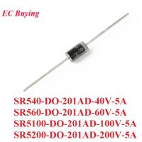 10PCS SR540 SR560 SR5100 SR5200 DO-201AD Schottky Rectifier ไดโอดซิลิคอน Rectifier สะพาน40V 60V 100V 200V 5A