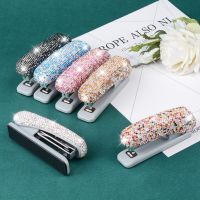 Bling Stapler Office Supplies - Luxury Crystal Glitter Diamond Rhinestone Fun Desk Desktop School Home Mini Cute Novelty Decorat