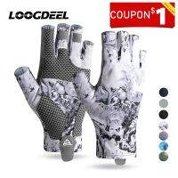 LOOGDEEL Fishing Gloves Half Anti-slip Breathable Elastic Men Cycling Silk Quick-release