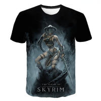 Skyrim V ผู้สูงอายุม้วน3D พิมพ์เสื้อยืด2023ใหม่ฮาราจูกุสบายๆร้อน streetwear แขนสั้นหลวมท็อปส์ U nisex