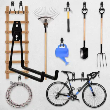 Heavy Duty Metal Hooks Anti-slip Garage Storage Wall Mount Bicycle Hanger  Hooks Wall Mount Ladders Garden Tool Organizer Hook