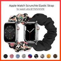 Tali Ikat Tangan Wanita untuk Tali Jam Tangan Apple 44Mm 40Mm 42Mm 38Mm Ultra 49Mm Gelang Lingkar Nilon Kepang Elastis Iwatch8 5 4 7 SE6