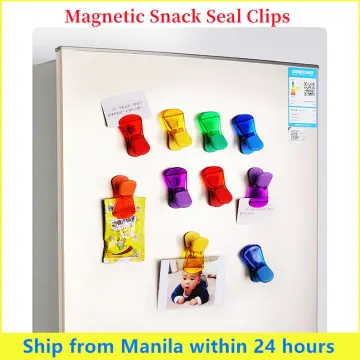 Bag Clips with Magnet,Chip Clips-6Pcs Magnetic Strong Food Clips Food Bag  Clip chip Clip for Bags Magnetic chip Clips Food resealer Fridge Magnets