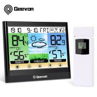 Geevon Weather Station Clocks Wireless Indoor Outdoor Thermometer Table Clock With Temperature And Humidity Snooze Alarm Clock