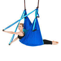 6 Handles Anti-Gravity Yoga Hammock Trapeze Home Gym เข็มขัดแขวน Swing Strap Pilates Aerial Traction Device 2.5*1.5ม.