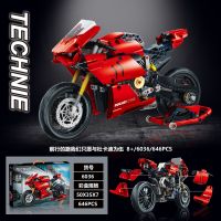 Double like wood blocks 6036 science and technology mechanical ducati variable speed di V4R motorcycle racing track model 10272